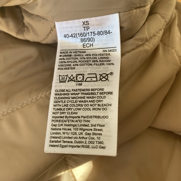 Banana Republic Quilted Half Zip Anorak Jacket Coat NEW XS Tan Beige - Picture 7 of 14